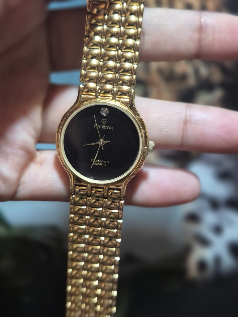 Armitron Gold-Tone Women's Diamond Quartz Watch - Gold/Black